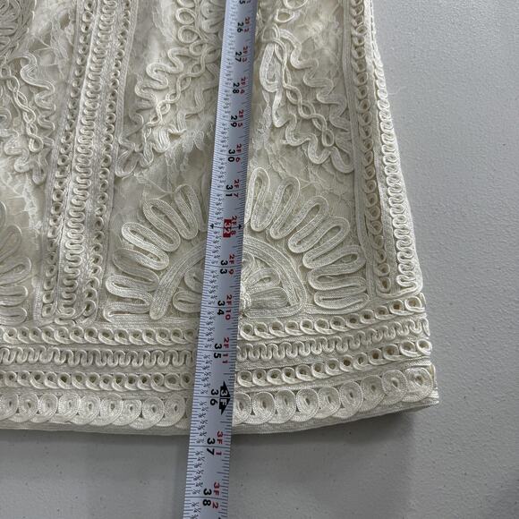 Sue Wong Nocturn Dress Womens 4 Cream Lace Sheath Bridal Cocktail Embroidered - Picture 12 of 14